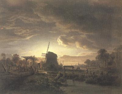 Jacobus Theodorus Abels Landscape in Moonlight (mk22)